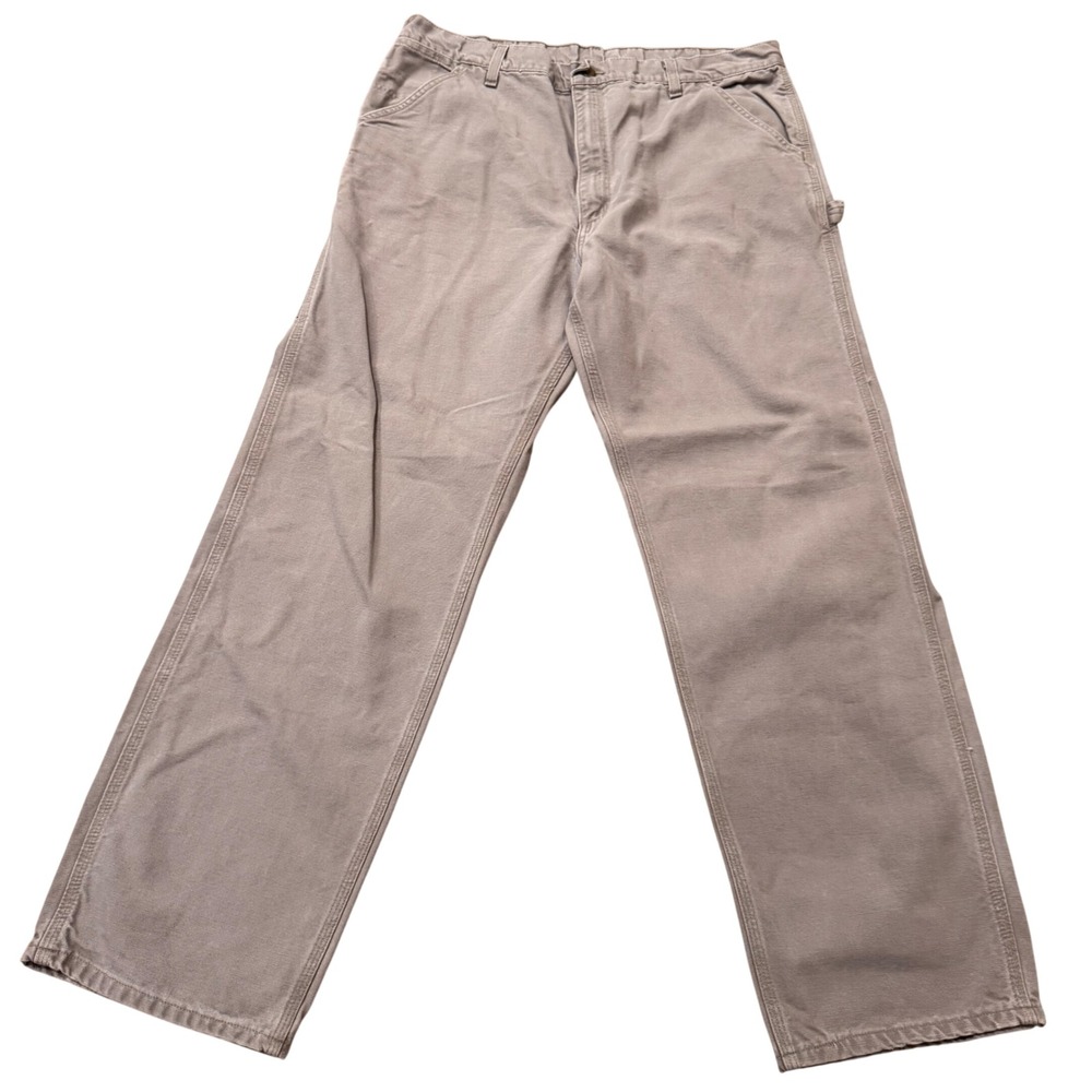 Carhartt B11 CMT Loose Fit Washed Duck Carpenter Work Pants Grey 40x34